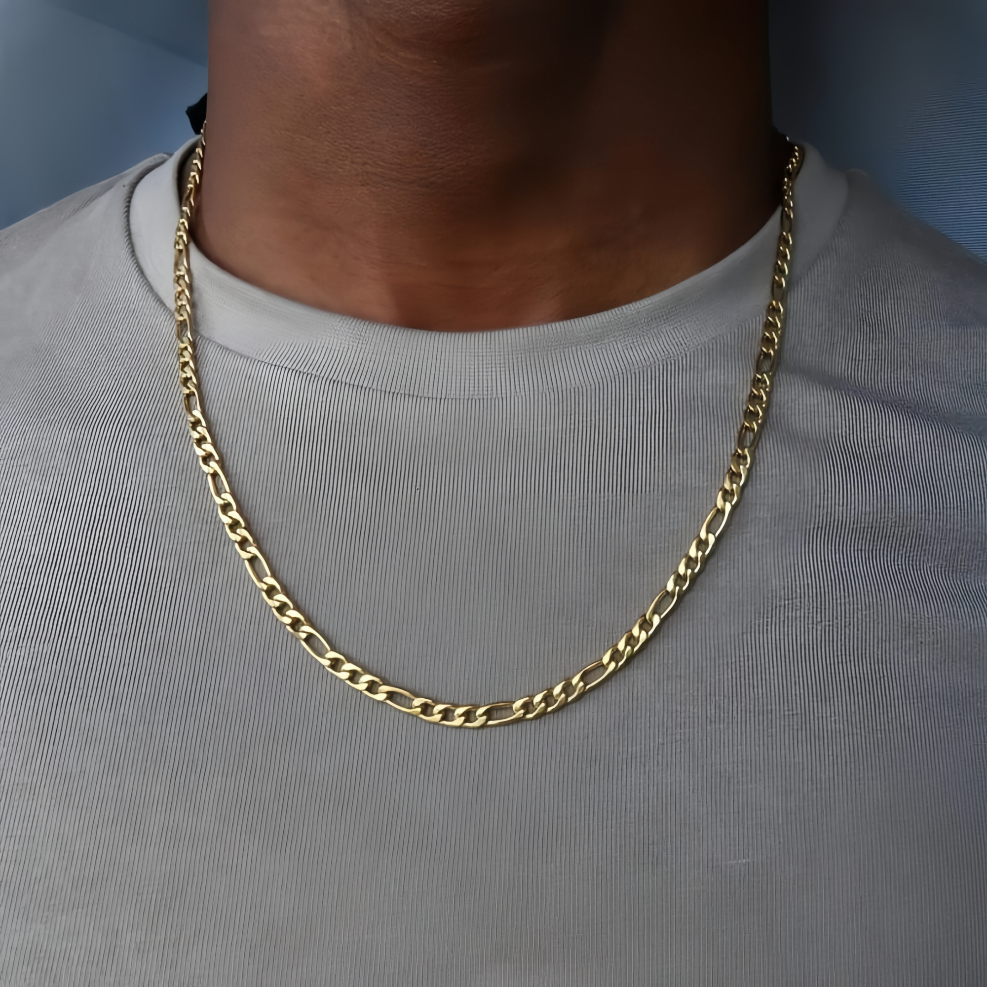 14K Gold Veya Figaro Chain Necklace