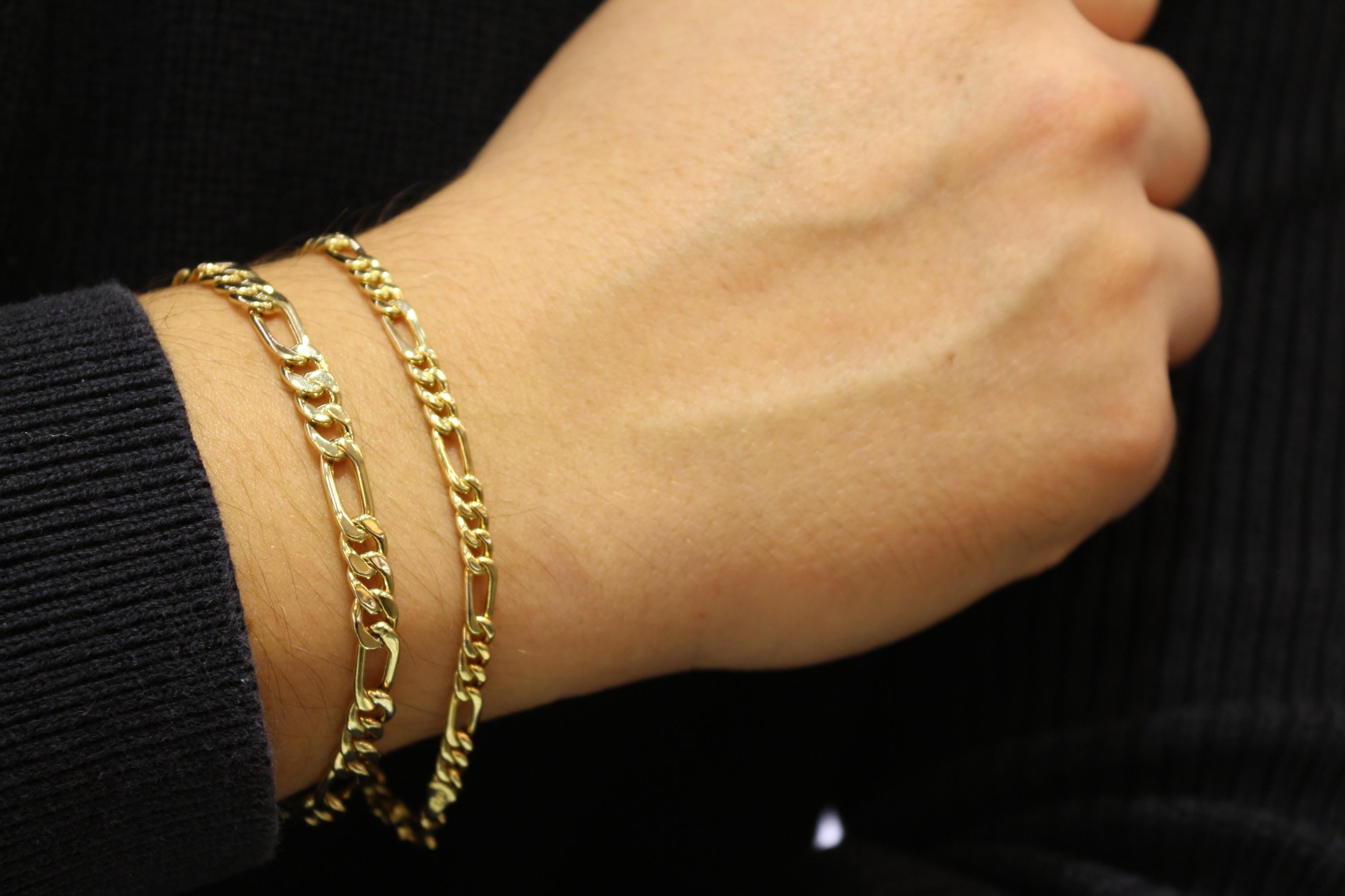 14k Gold Figaro Chain Bracelet