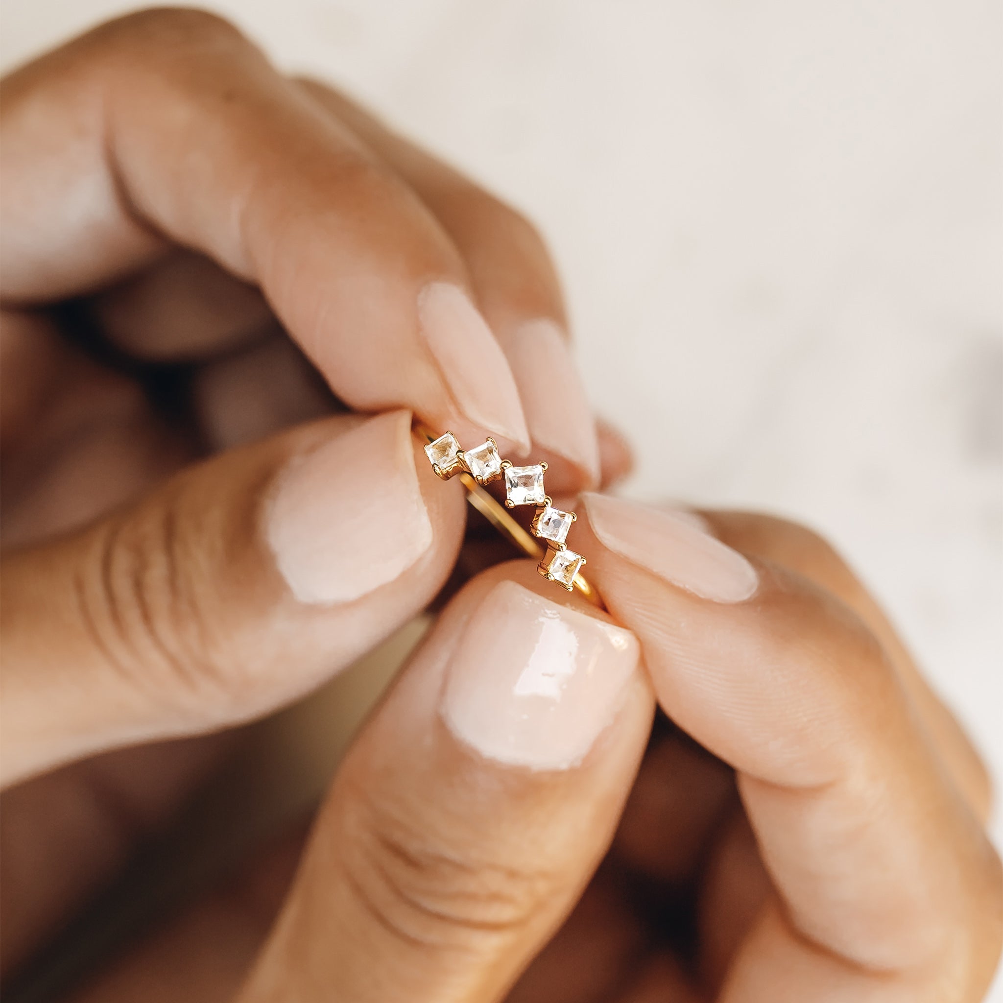 White Topaz Ring - Aurora