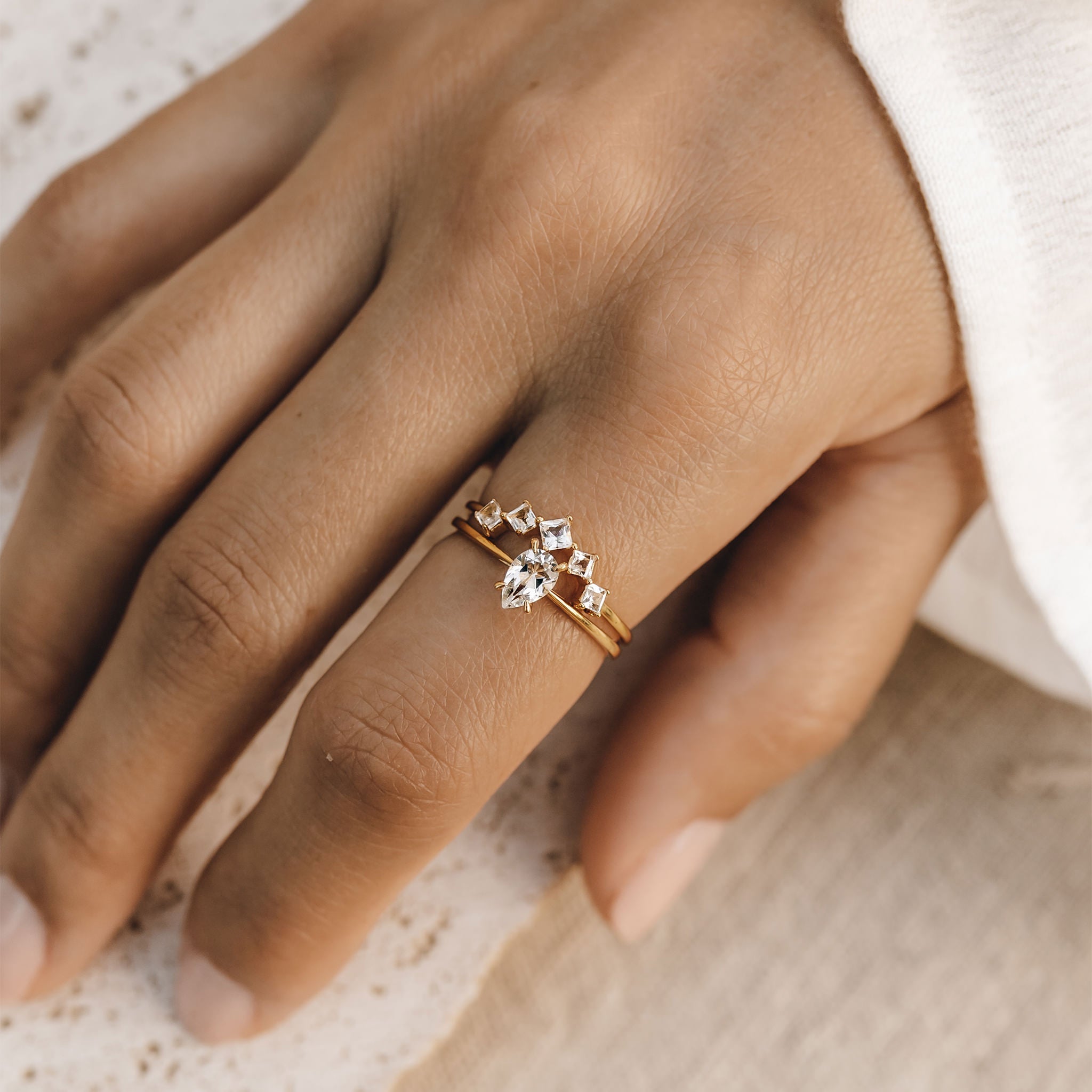 White Topaz Ring - Aurora