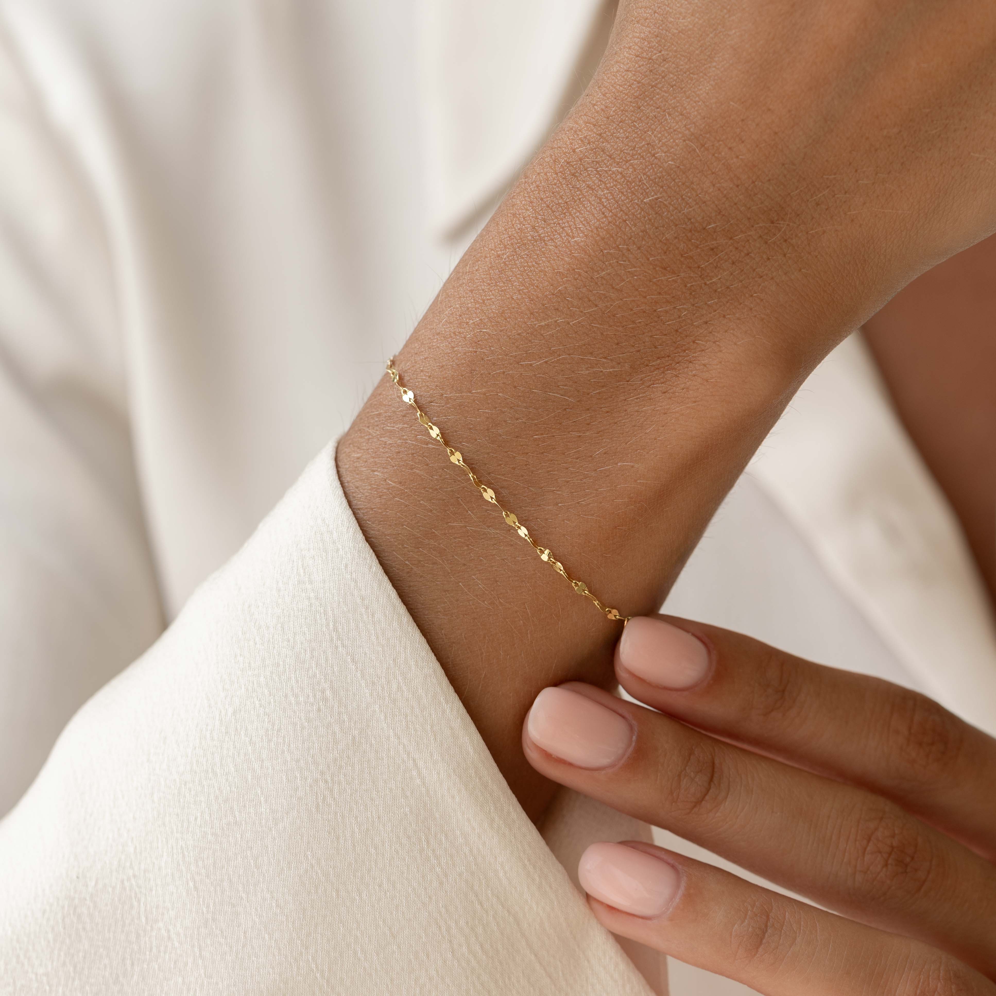 14k Gold Petal Chain Bracelet - Florence