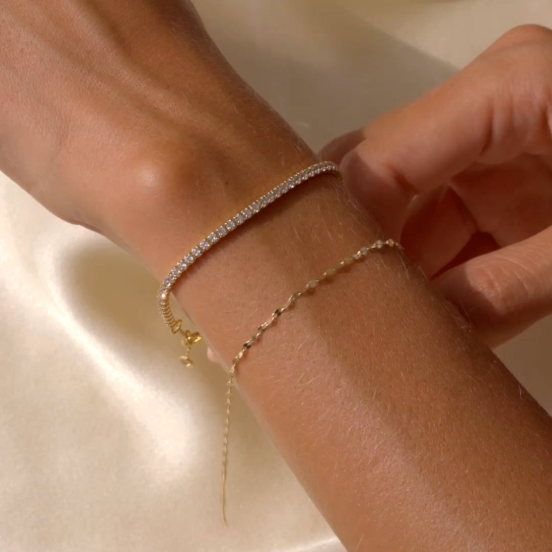 14k Gold Petal Chain Bracelet - Florence