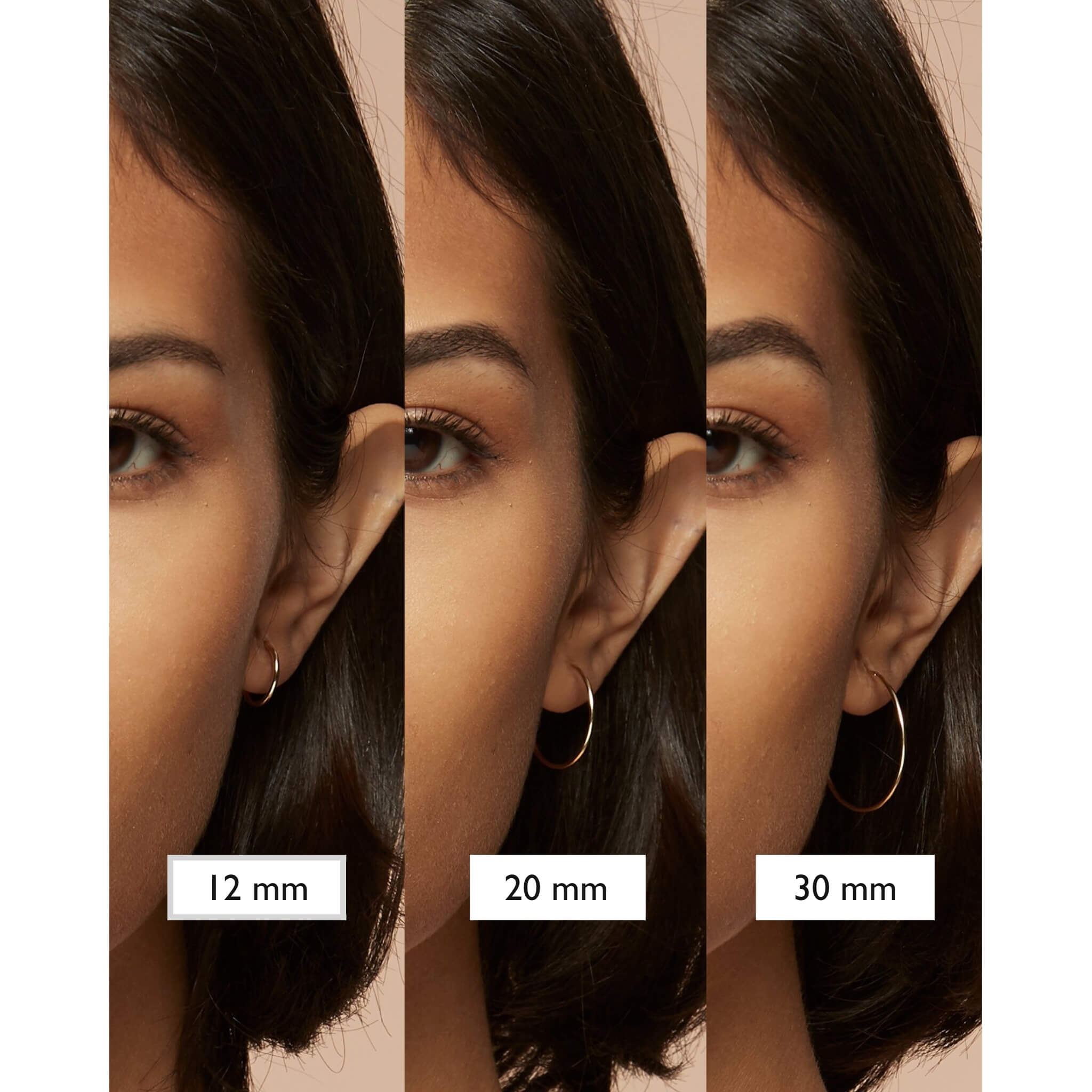 Gold Hoop Earrings 12mm - Rebecca