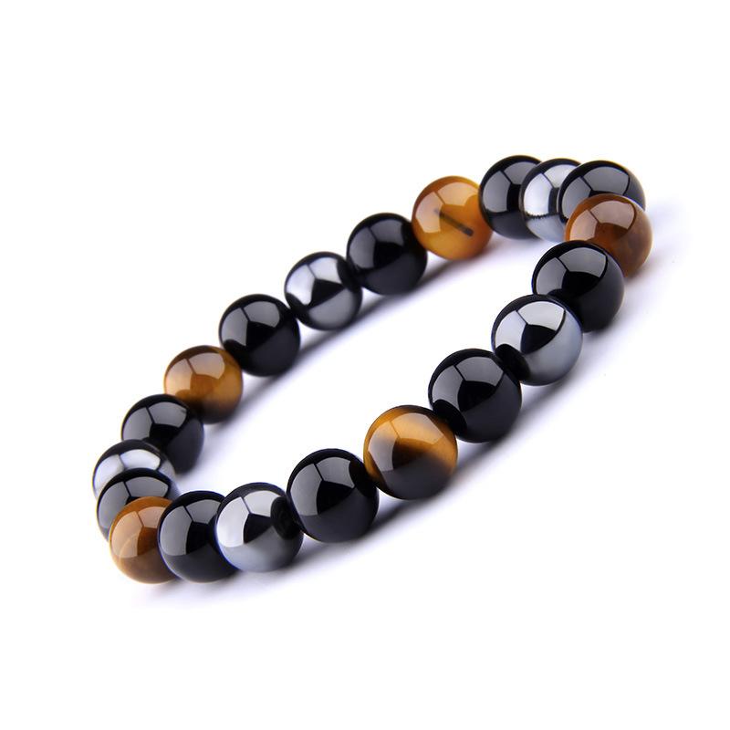Triple Protection Bracelet - Tiger's Eye. Obsidian. Hematite