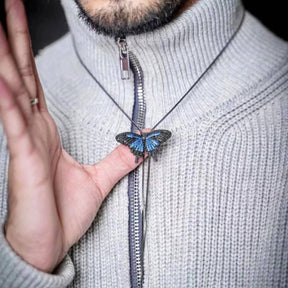 Blue Butterfly Multi-Shape Brooch Sweatshirt Chain