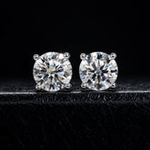 Classic Four Claw Moissan Stud Earrings