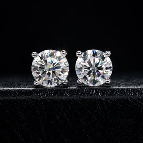 Classic Four Claw Moissan Stud Earrings