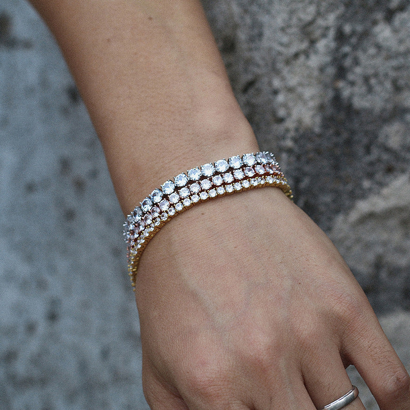 3mm 4mm 5mm Zirconia Tennis Chain Bracelet