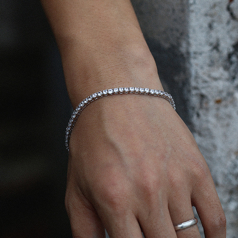 3mm 4mm 5mm Zirconia Tennis Chain Bracelet