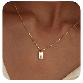 14K Gold Plated Letter Necklace Dainty Gold Name Necklace