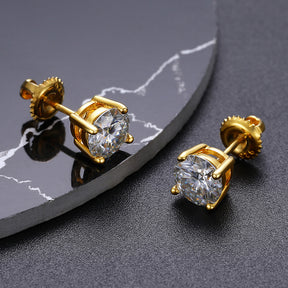 Classic Four Claw Moissan Stud Earrings