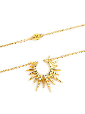 14K Sun Clavicle Necklace