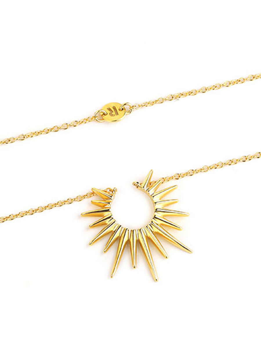 14K Sun Clavicle Necklace