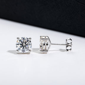 Classic Four Claw Moissan Stud Earrings