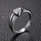 Luxury S925 Sterling Silver Moissanite Ring Openable Triangle Ring Hand Jewelry