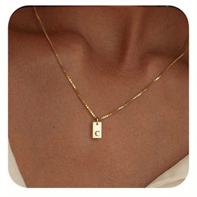 14K Gold Plated Letter Necklace Dainty Gold Name Necklace