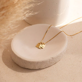 14K Gold Plated Letter Necklace Dainty Gold Name Necklace