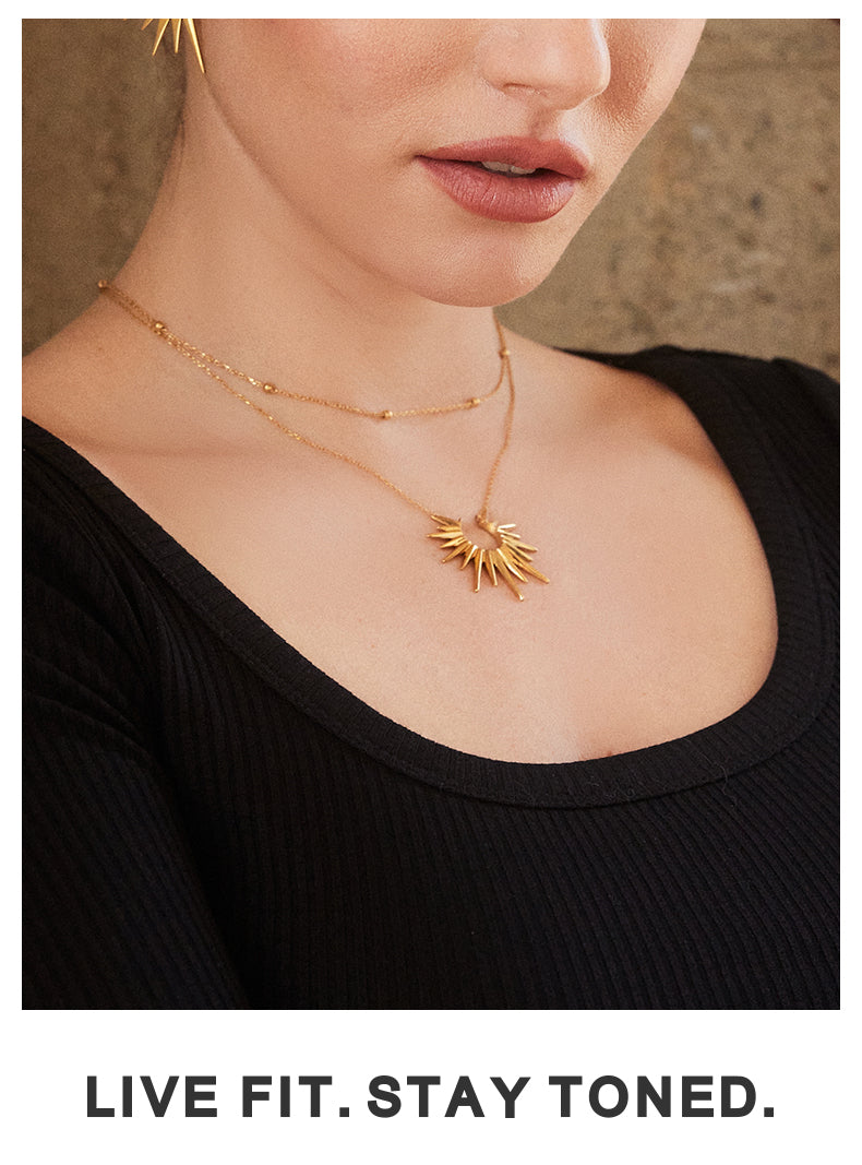 14K Sun Clavicle Necklace