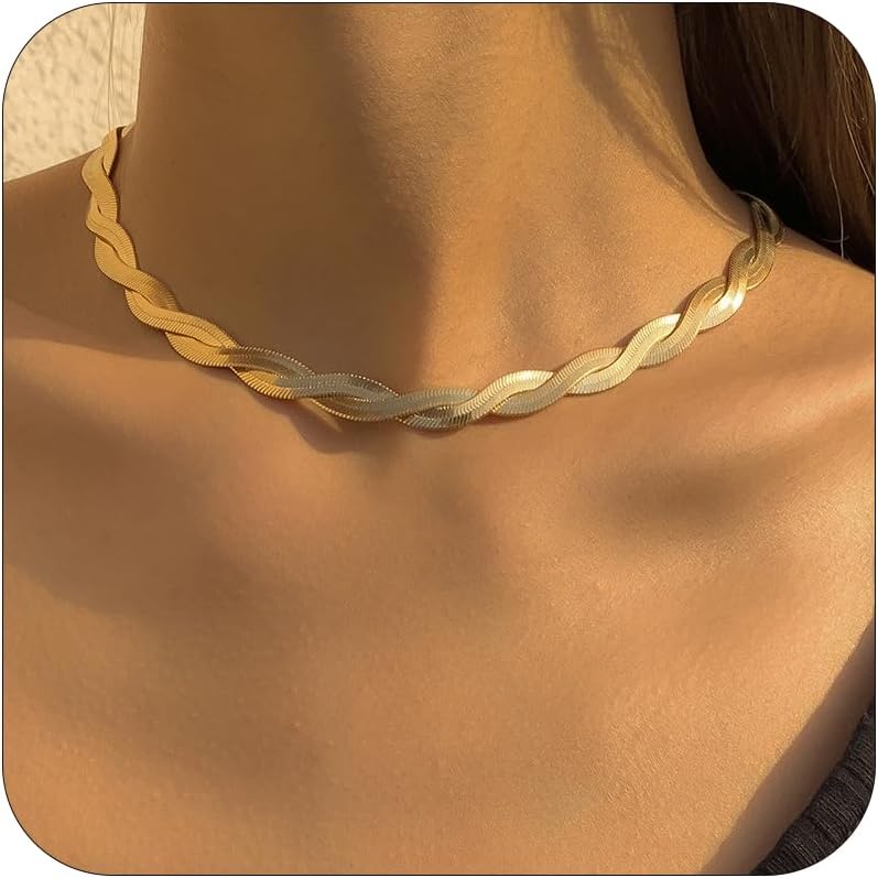 14K Gold Two Strand Braided Necklace