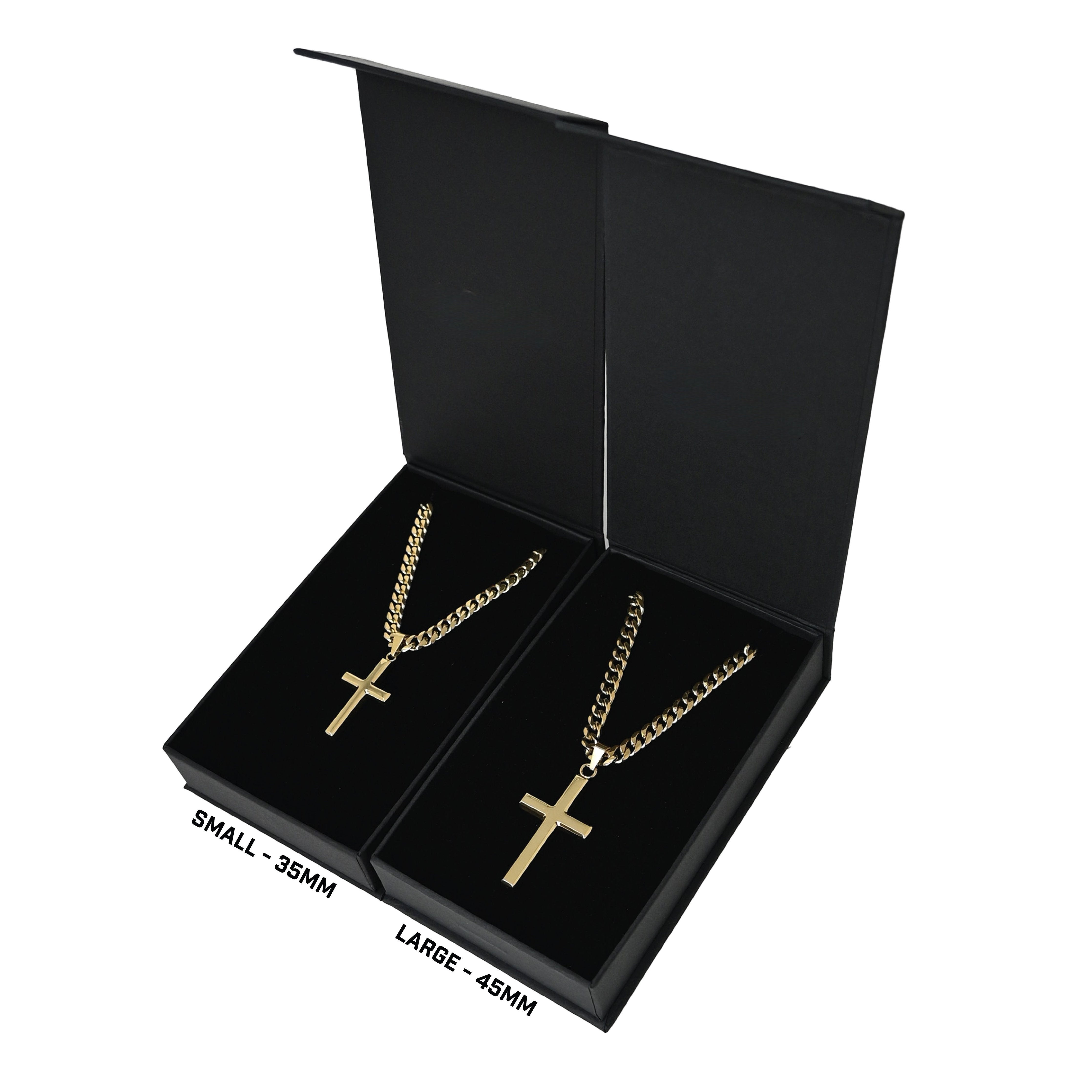 14K Gold Pro Cross Pendant With 6mm Cuban Link Chain Necklace