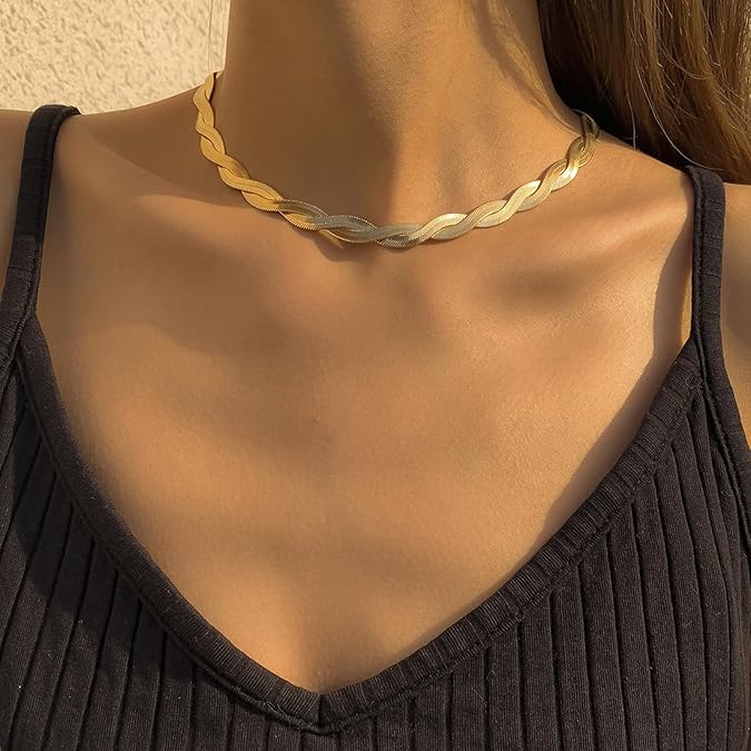 14K Gold Two Strand Braided Necklace