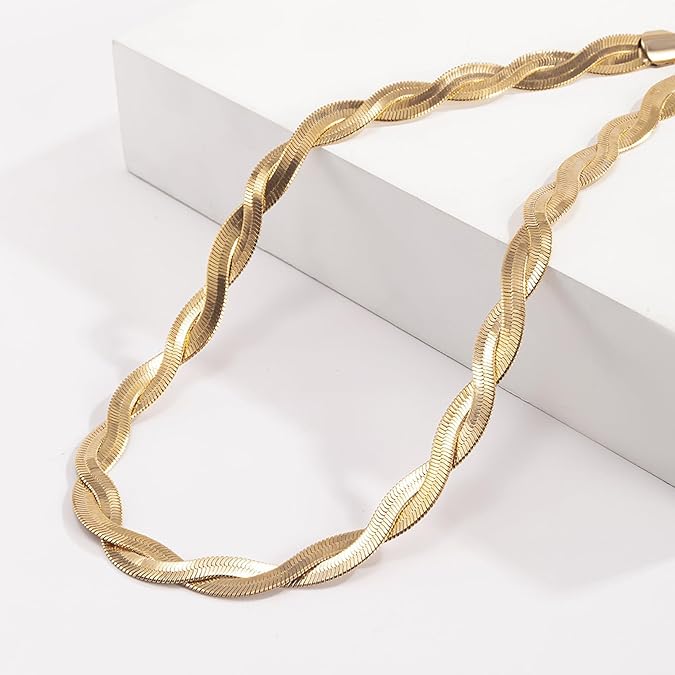 14K Gold Two Strand Braided Necklace