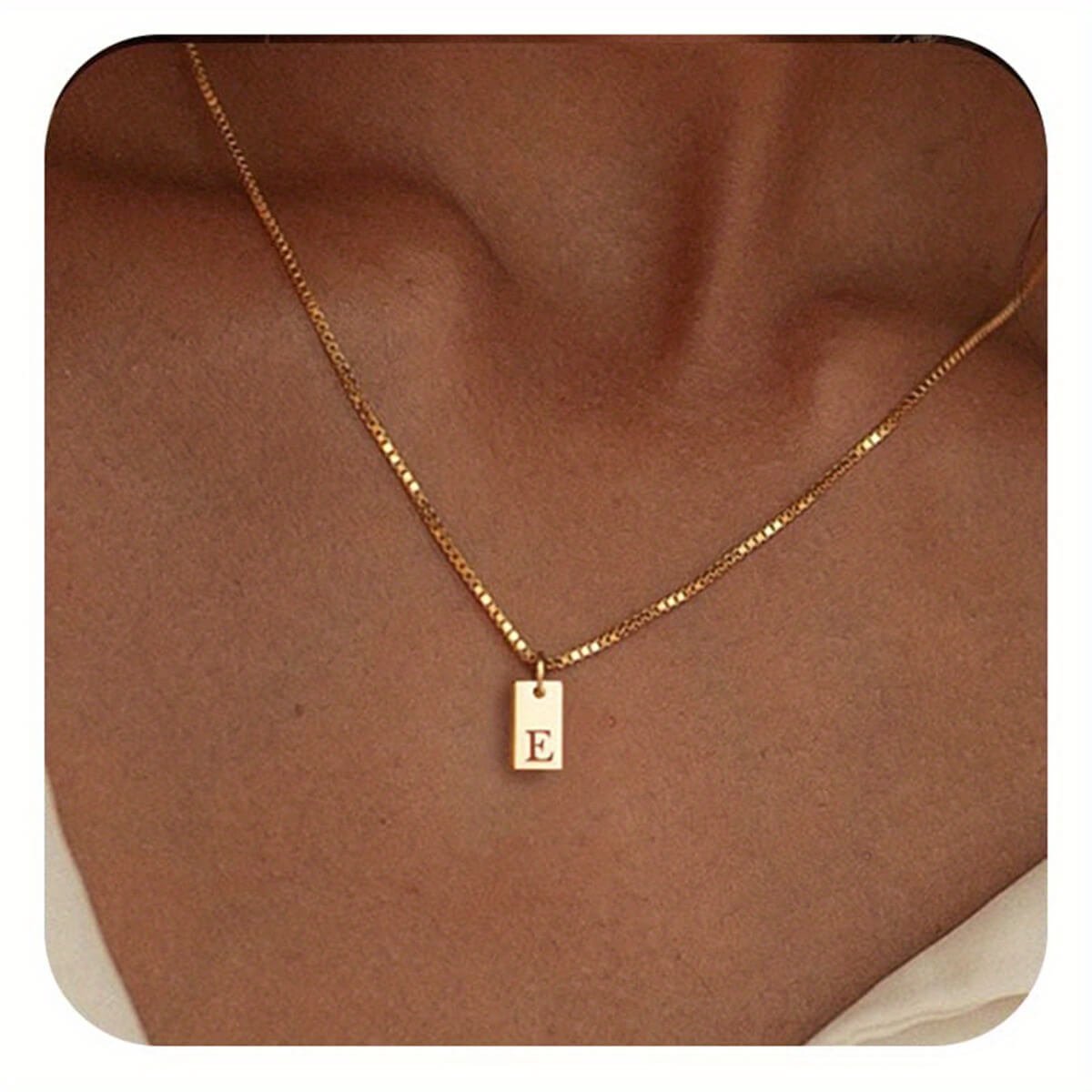 14K Gold Plated Letter Necklace Dainty Gold Name Necklace