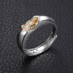 Luxury S925 Sterling Silver Moissan Diamond Horse Eye Ring