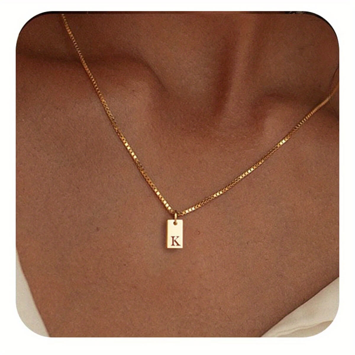 14K Gold Plated Letter Necklace Dainty Gold Name Necklace