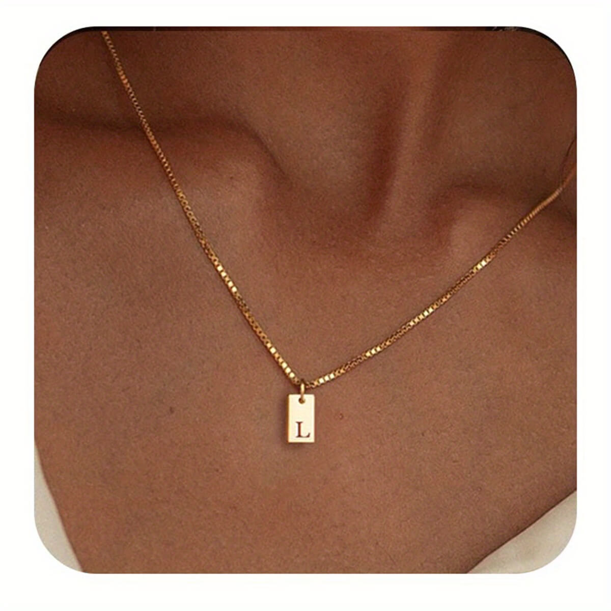 14K Gold Plated Letter Necklace Dainty Gold Name Necklace