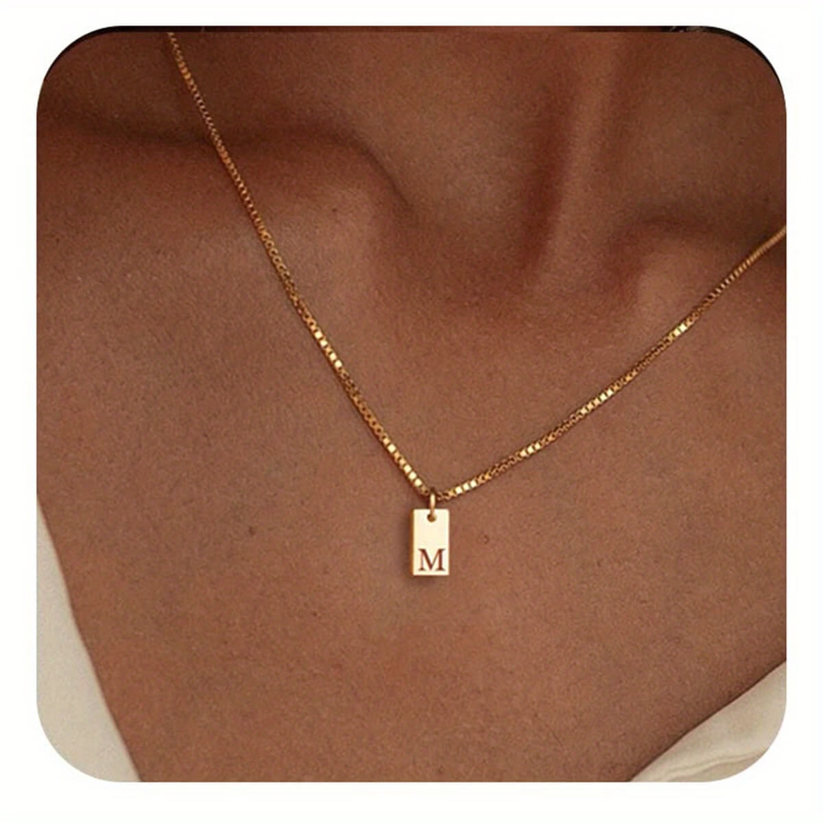 14K Gold Plated Letter Necklace Dainty Gold Name Necklace