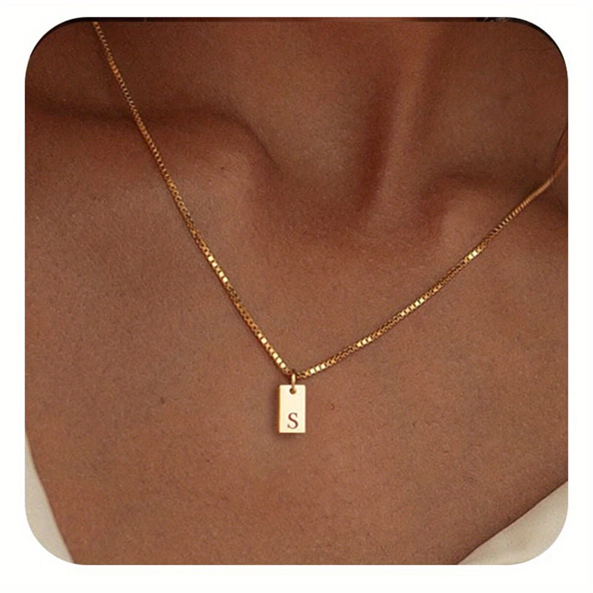 14K Gold Plated Letter Necklace Dainty Gold Name Necklace