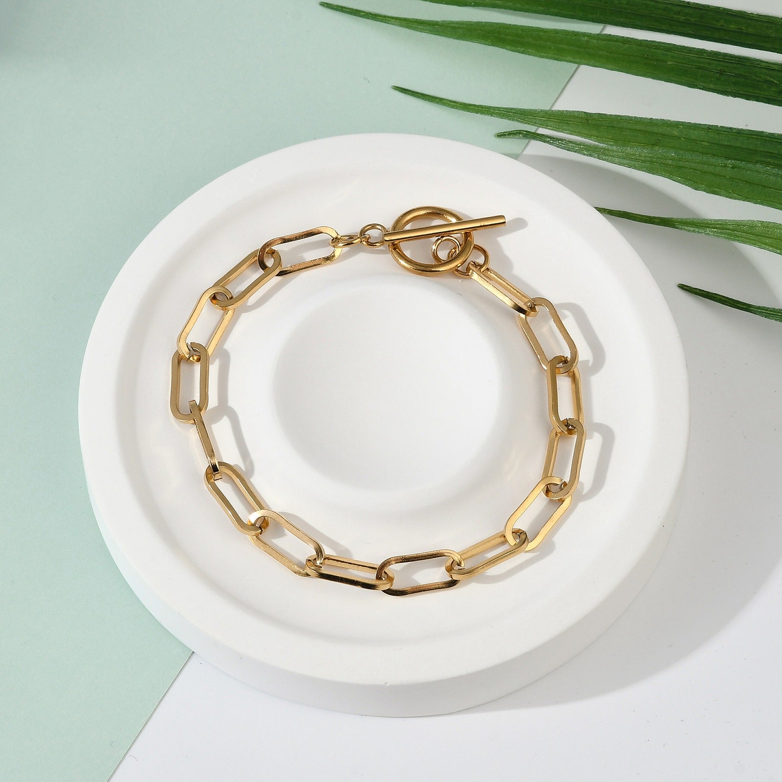 14K Gold Paperclip Bracelet