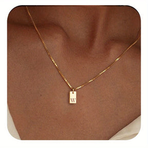 14K Gold Plated Letter Necklace Dainty Gold Name Necklace