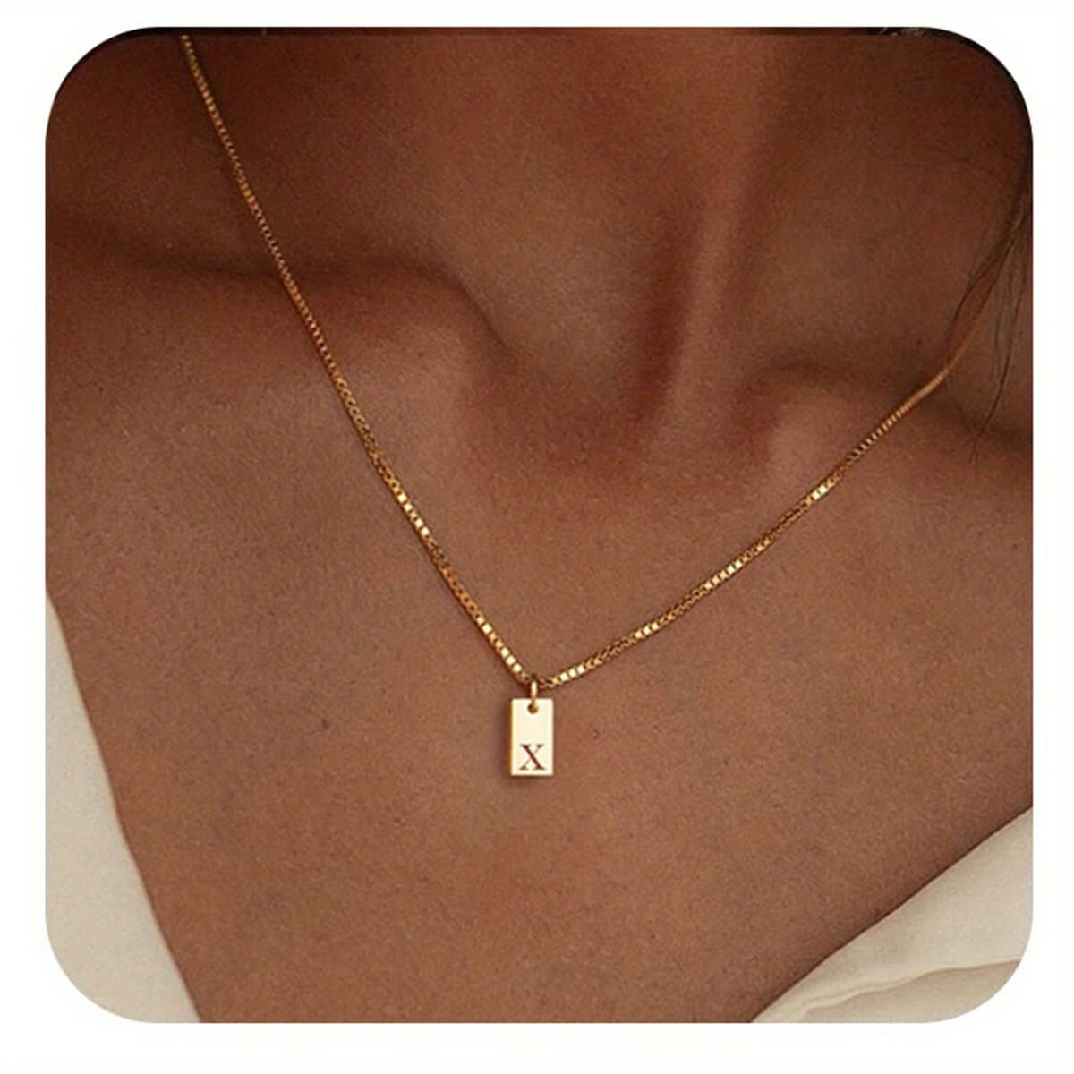 14K Gold Plated Letter Necklace Dainty Gold Name Necklace