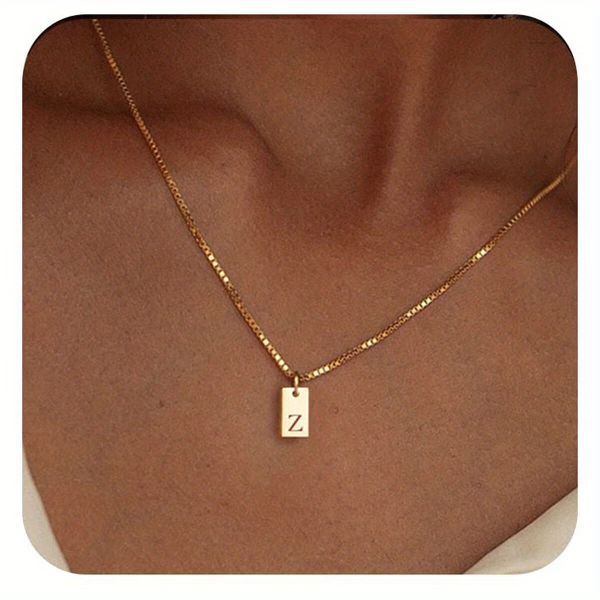 14K Gold Plated Letter Necklace Dainty Gold Name Necklace