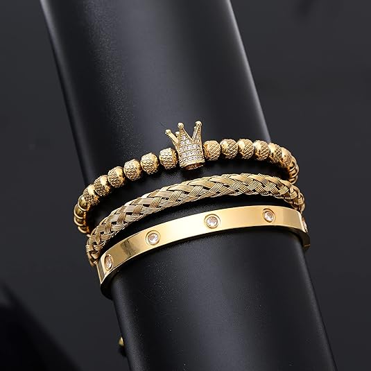 14K Gold Luxury Royal King Crown Bracelets