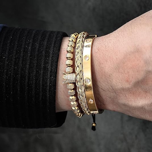 14K Gold Luxury Royal King Crown Bracelets