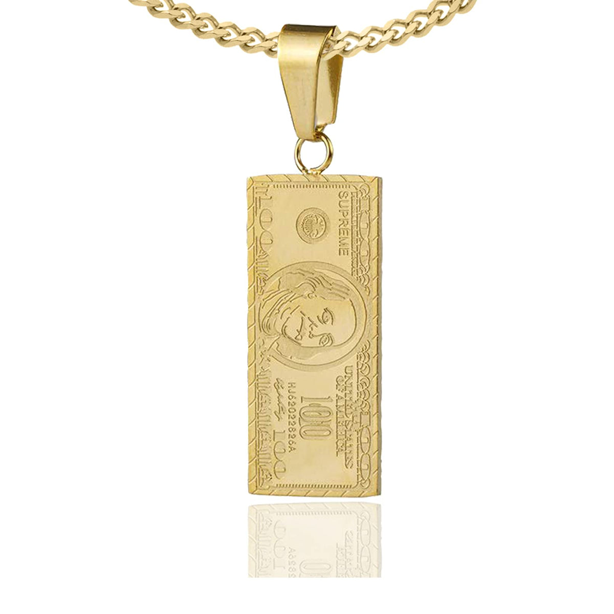 14K Gold Dollar Pendant