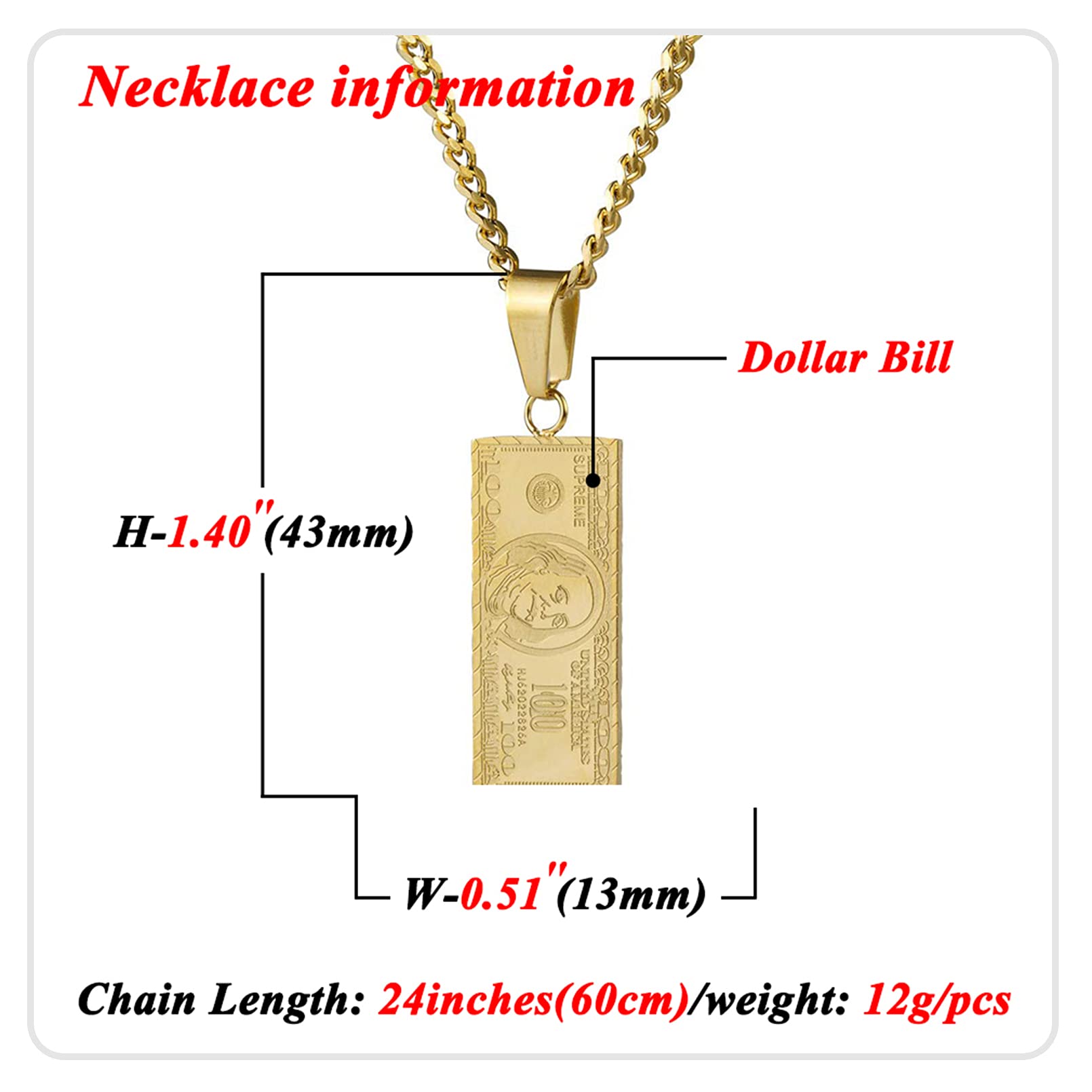 14K Gold Dollar Pendant