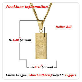 14K Gold Dollar Pendant