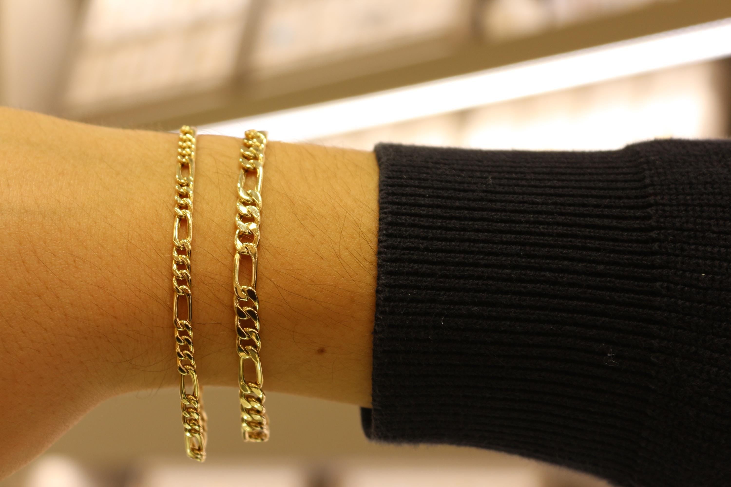 14k Gold Figaro Chain Bracelet