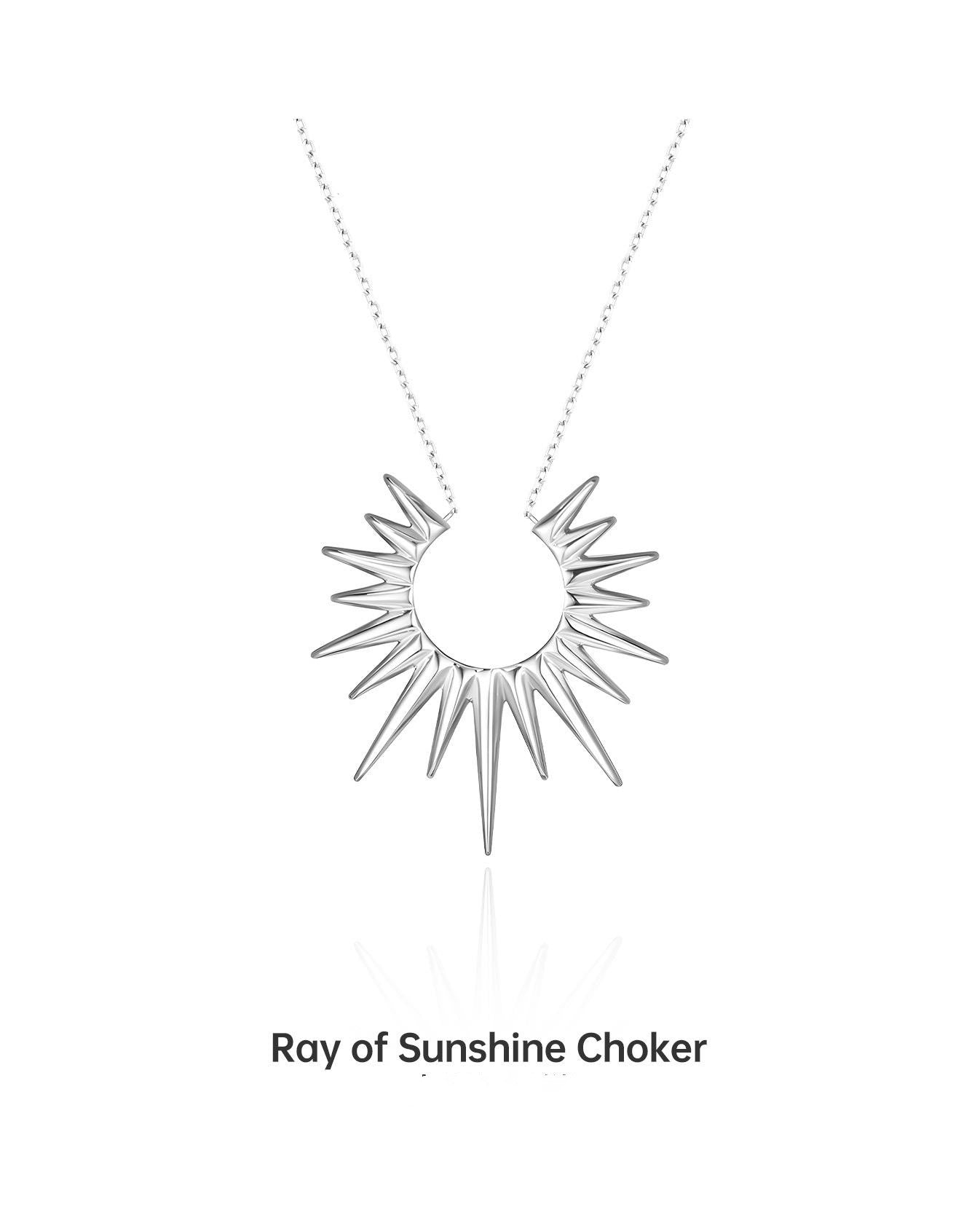 14K Sun Clavicle Necklace