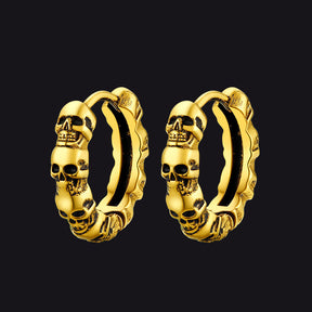 EwigJewels Skull Huggie Hoop Earrings For Men Women