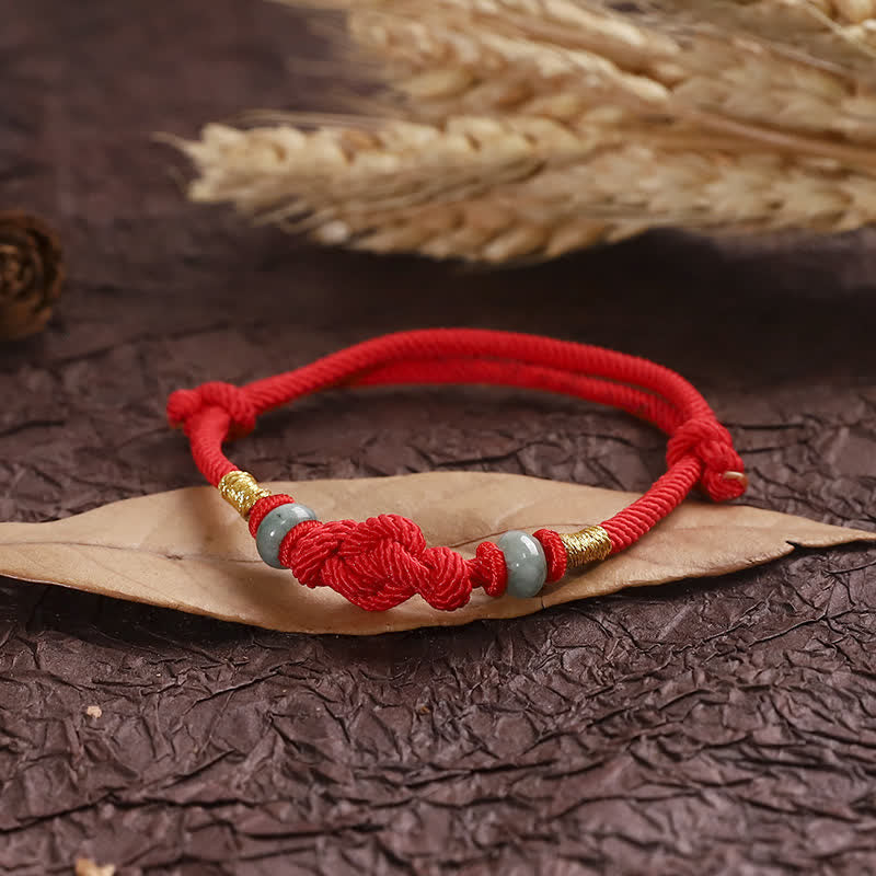 EwigJewels Red String Jade Luck Fortune Knot Braided Couple Bracelet