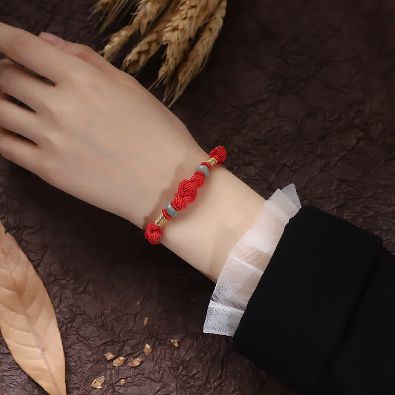 EwigJewels Red String Jade Luck Fortune Knot Braided Couple Bracelet