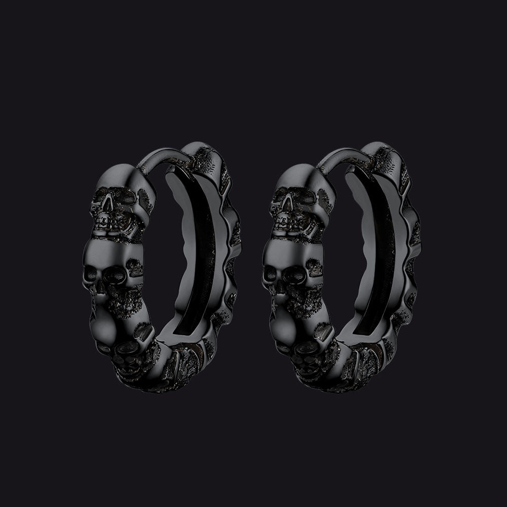 EwigJewels Skull Huggie Hoop Earrings For Men Women