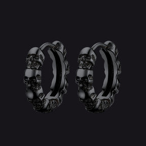 EwigJewels Skull Huggie Hoop Earrings For Men Women