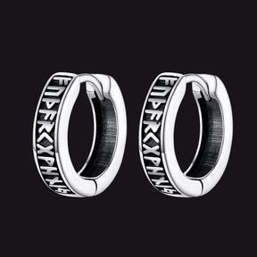 EwigJewels Norse Viking Runes Hoop Earrings For Men Women