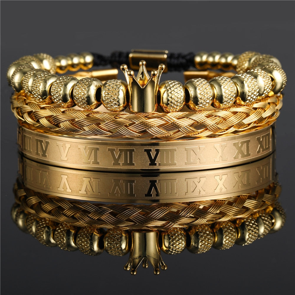 14K Gold Luxury Royal King Crown Bracelets